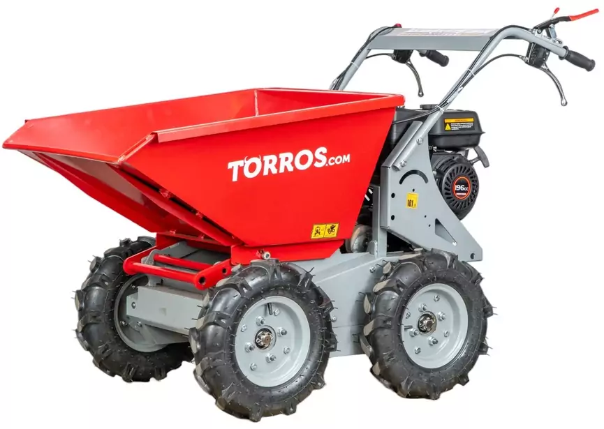 101477 4-Rad-Motor-Motor Schubkarre 500kg manuelle Spitze 115L 6,5CH 196cc 3+1R Geschwindigkeiten Torros – Bild 1