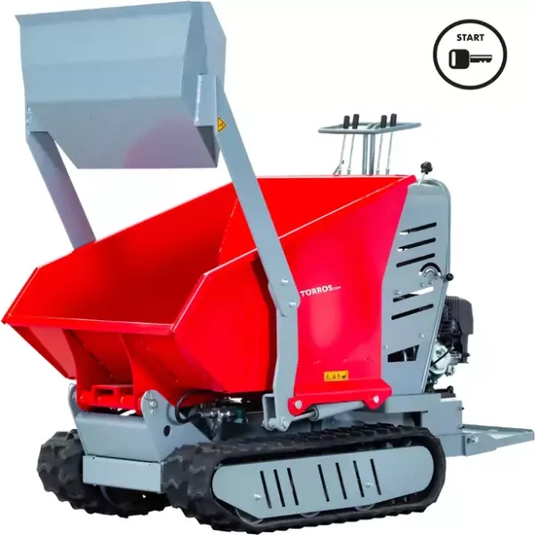 Hydrostatischer, spuriger Minidumper mit Bagger 80KG Kipper 500KG 9CH Elektrostart Torros