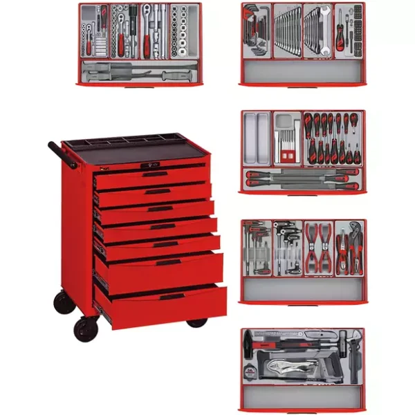Servant rotes Mini-Master-Set 7 Schubladen Teng Tools