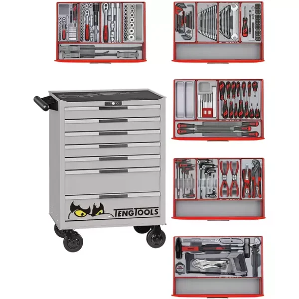 Servant Silber Mini Master Set 7 Schubladen Teng Tools