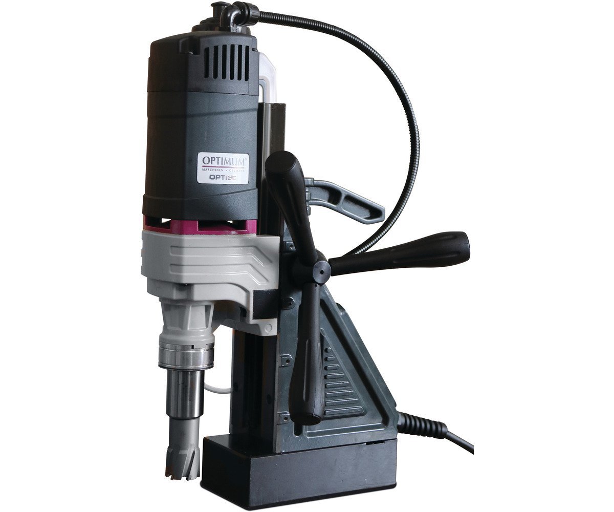 avec-fraise-a-carotter-en-option Leistungsstarker Magnetbohrer bis ø35x35 mm Weldon 19 mm 1,6 kW 16000 N Magnet, leichtgewichtig 11 kg Optidrill – Image 1