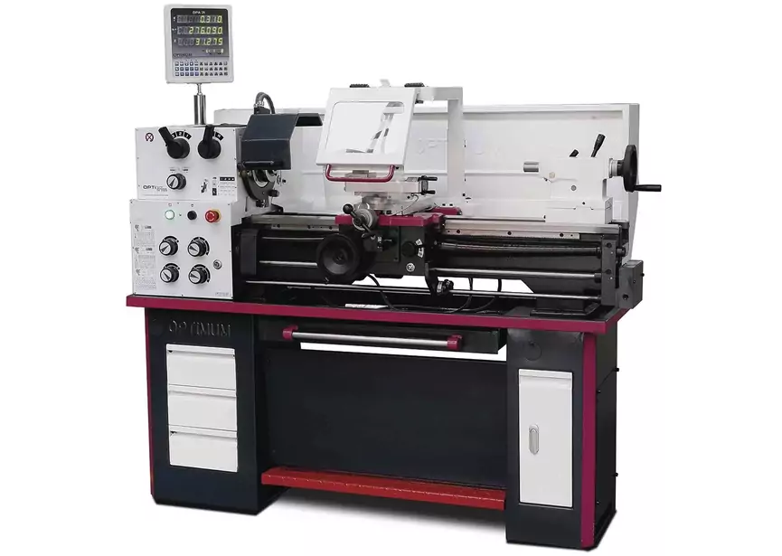 tour-a-metaux-th3309d-230-400v Metallturmspitze 165 mm In-Points 830 mm Bohrung 38 mm 1,5 kW 400V + Digitalanzeige Optiturn – Image 1